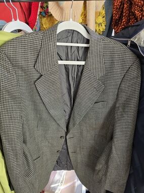 Valentino Classic Houndstooth Blazer - Gray